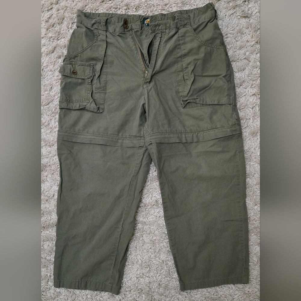 Cabela's 90s Convertible Green Cargo Pants 36x30